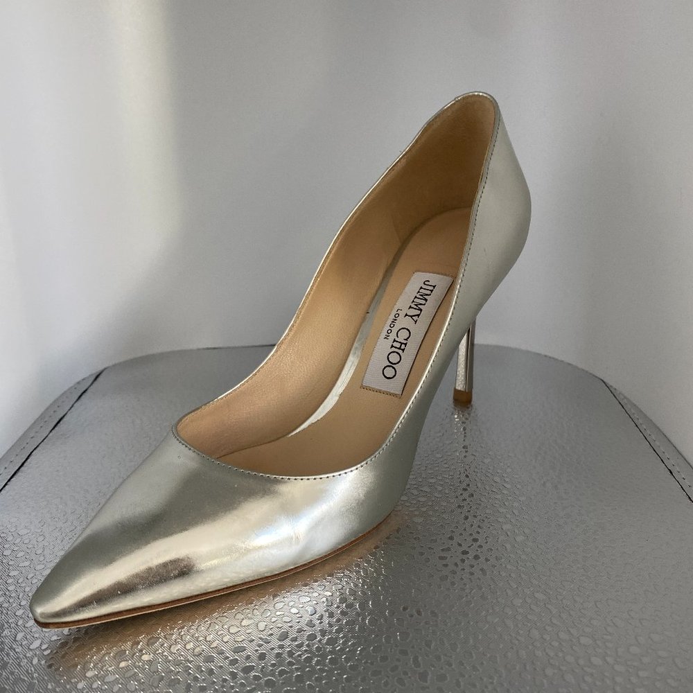 Jimmy Choo Romy Silver Shoes Size 36.5